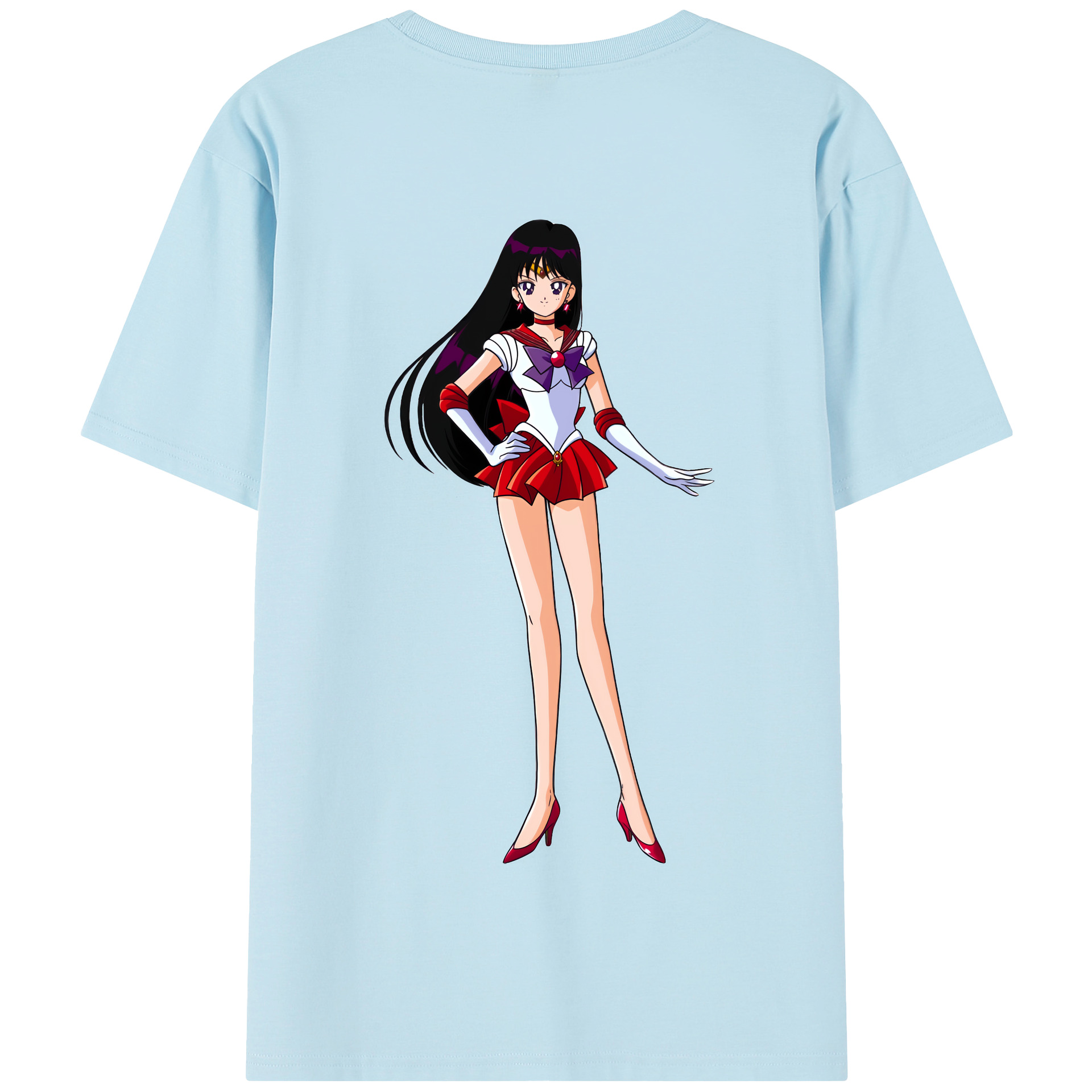 （画像用） 美少女戦士セーラームーン 火野レイ ひの レイ Sailor Moon Hino Rei （セーラーマーズ,Sailor Mars） 綿100％半袖Tシャツ（背面プリント）